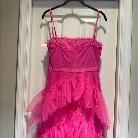 Betsy & Adam Vibrant Pink Tiered Dress - Picture 4 of 7